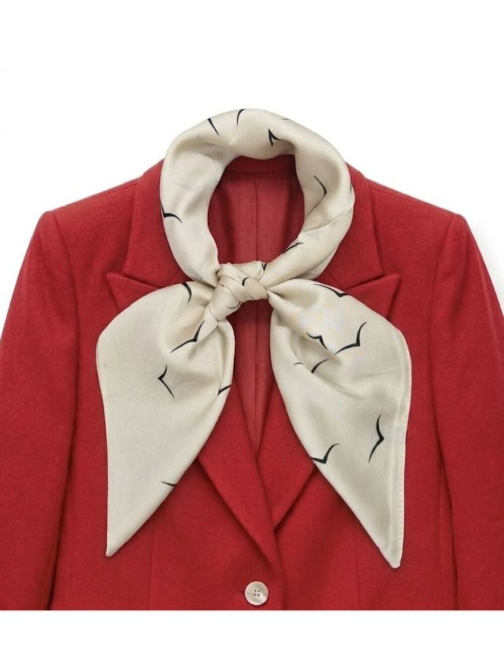 ✨✨Cream Silky Scar Minimalist Bird Print Chic Luxury Bandana Versatile Accessory